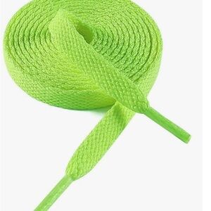 New One Pair Bright Green Neon Flat Shoelaces 54”